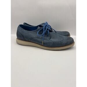 Cole Haan Original Grand Wingtip Oxford Navy Blue Leather Women Size 10.5